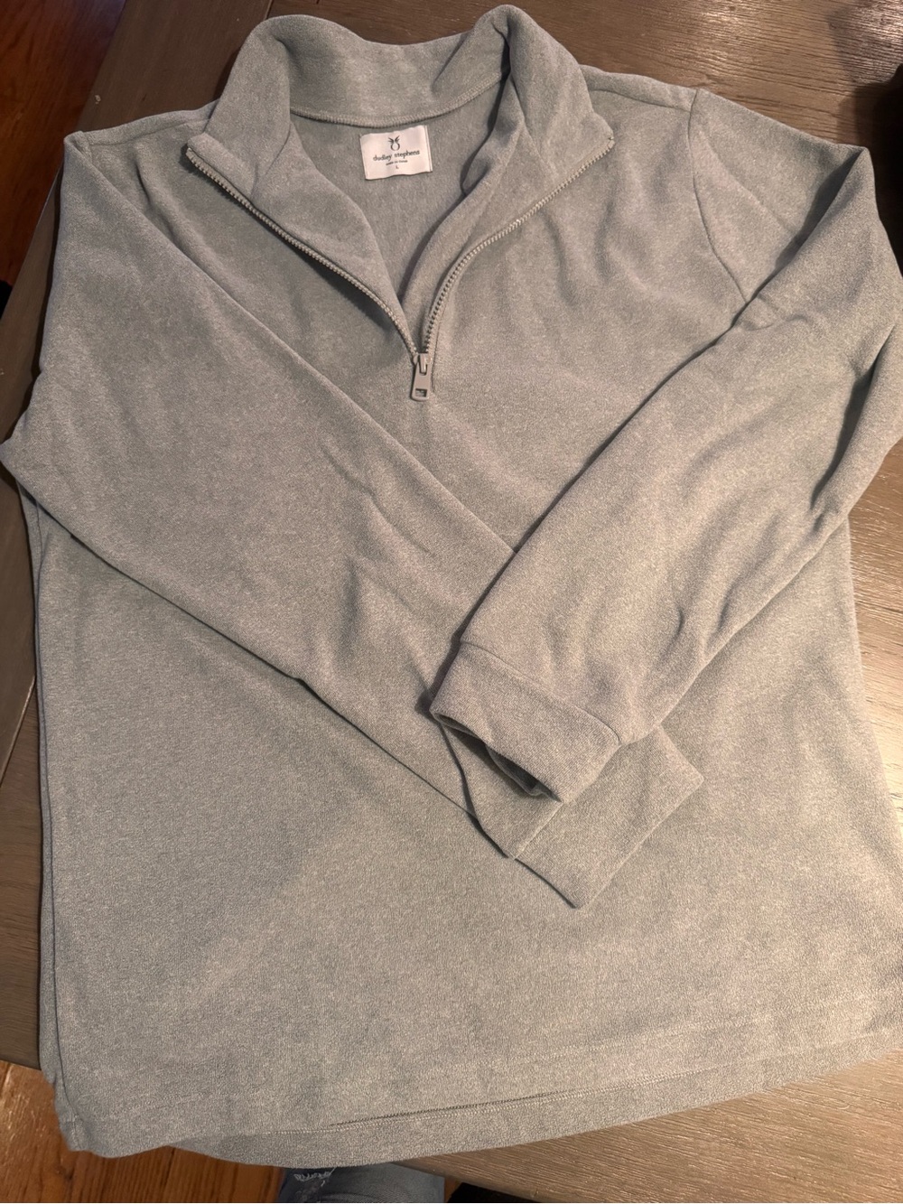 Dudley Stephens Men’s Light Gray Quarter-Zip Pullover